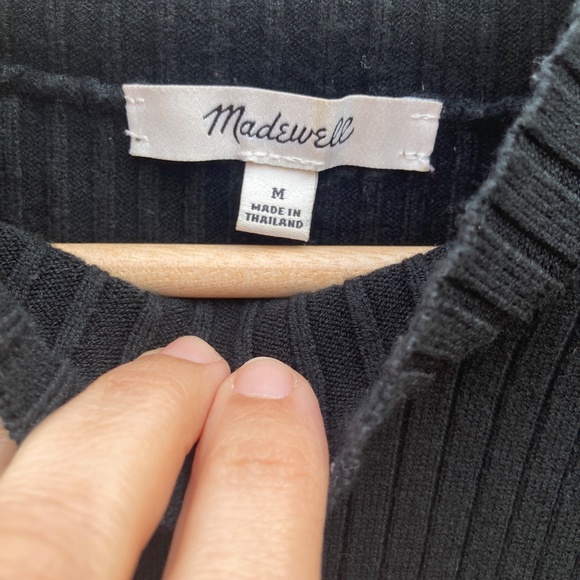 Black Ribbed sleeveless top Madewell Medium EUC - Picture 2 of 6